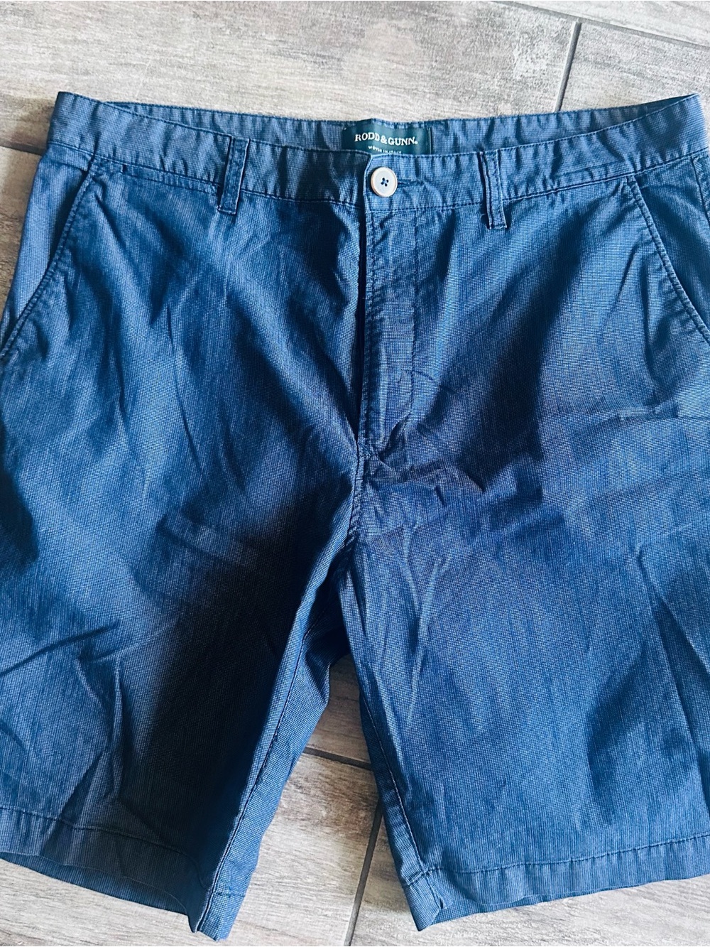 Rodd & Gunn Navy Flat-Front Cotton Shorts